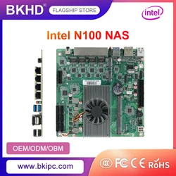 BKHD-Carte mère Intel Alder Lake N100 DDR5 NAS, processeur domestique ITX, 4 x Intel I226, 2.5G LAN, emplacement M.2, 6xSATA, DP, prise en charge de Xpenology