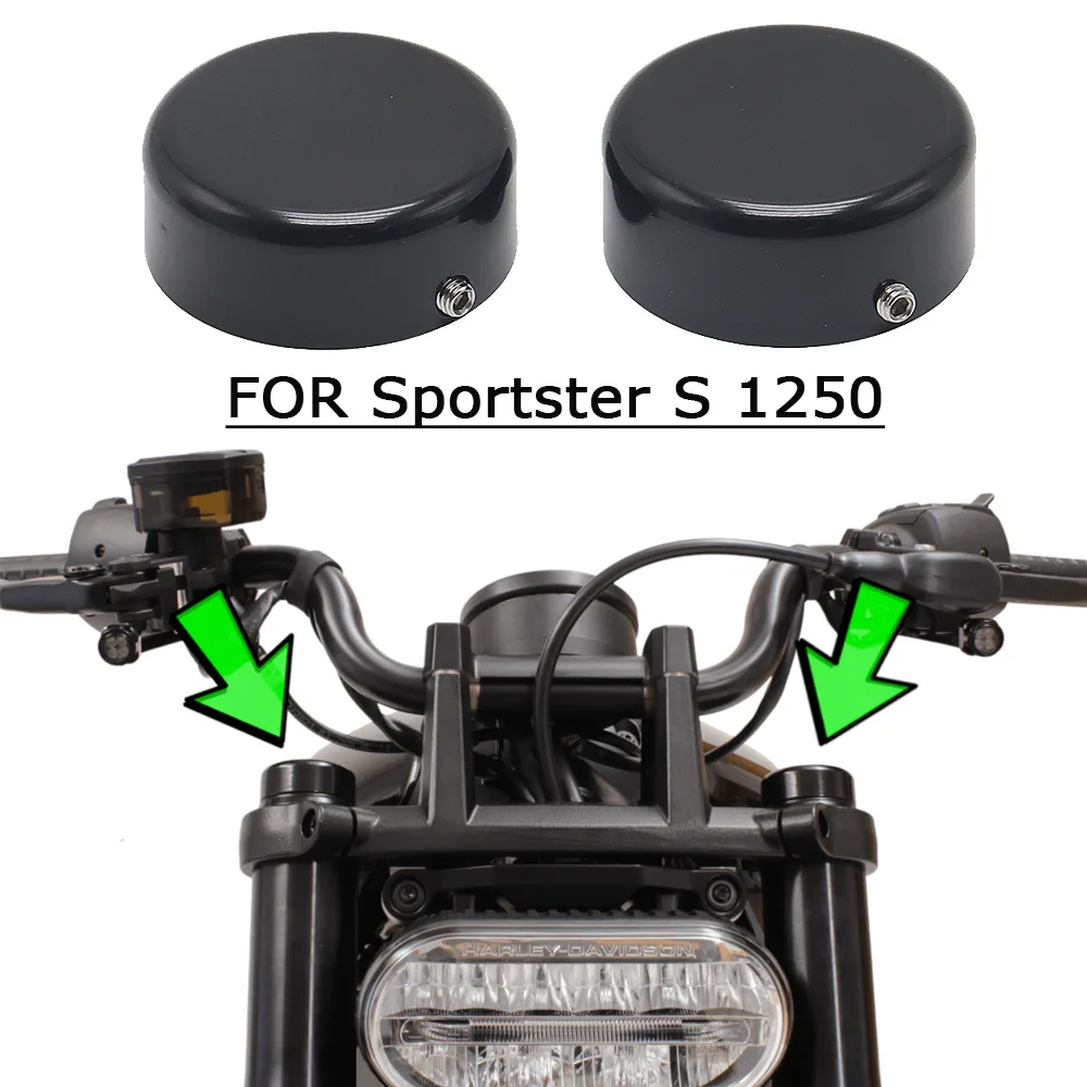 

Motorcycle Upper Fork Stem Covers Black For Sportster S 1250 RH1250 S 2021 2022 2023