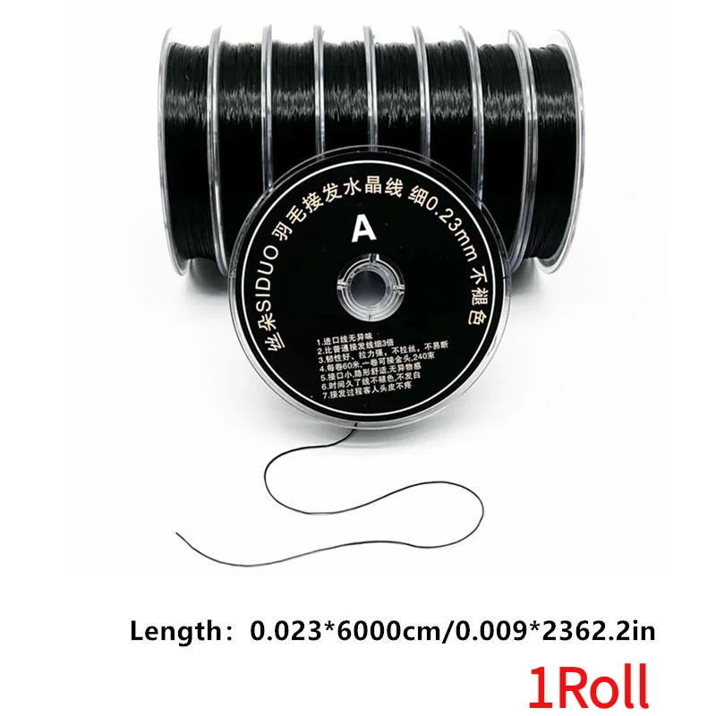 1 Roll 60M Salon Crystal Elastic String Hair Weave Sew Decoration Thread For Hair Thread Making Weaving Wig Hair Extensions.