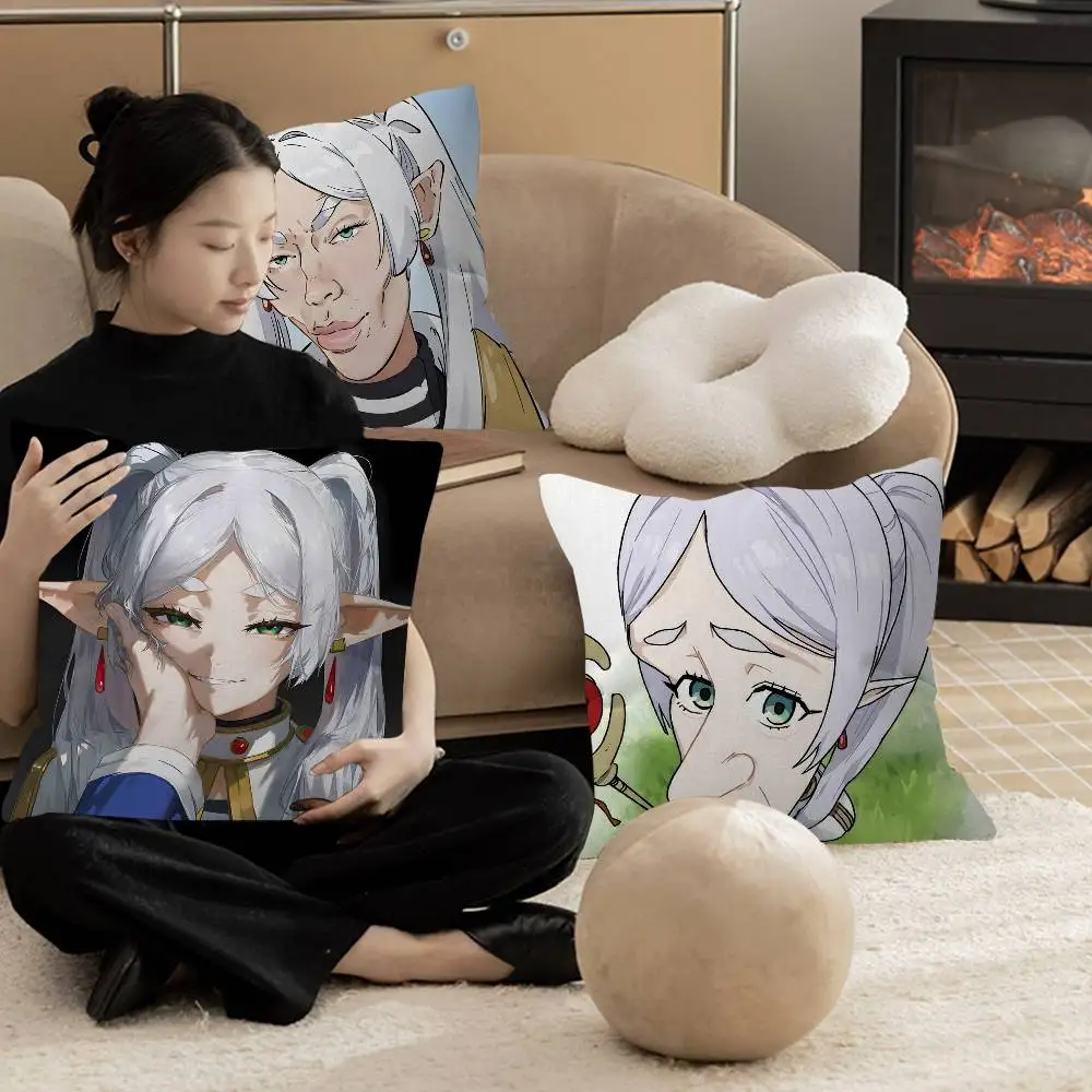 Anime-Frieren Pillow Gift Home Office Decoration Bedroom Sofa Car Cushion Cover case 45x45