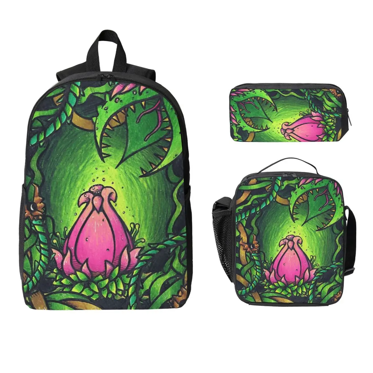 

Terraria- Plantera Backpack Student Boys Girls BookBag School Bag Computer Shoulder Bags 3ps Insulated Lunch Bag Pencil Case