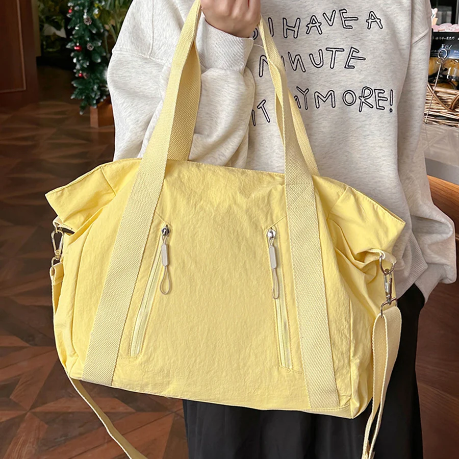 المرأة سعة كبيرة حمل حقيبة يد الإناث في الهواء الطلق السفر كيس التخزين الرياضة الصالة الرياضية تخزين حقيبة كتف حقيبة شعبية بسيطة كيس