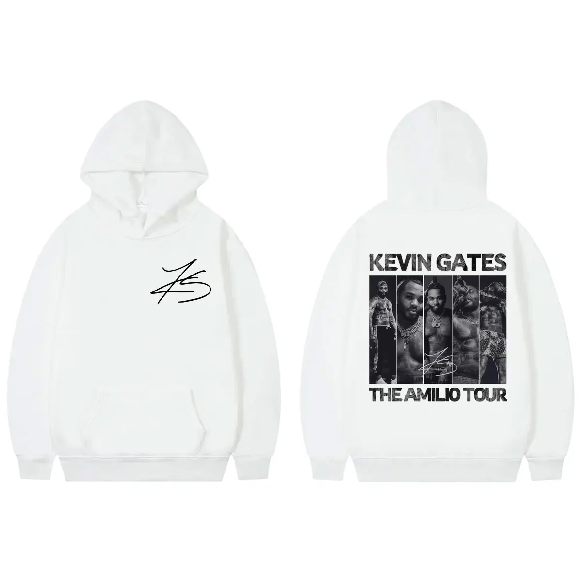 

Rapper Kevin Gates The Amilio Tour 2025 Hoodies Men Women Hip Hop Vintage Hooded Sweatshirts Fashion Casual Oversized Pullovers