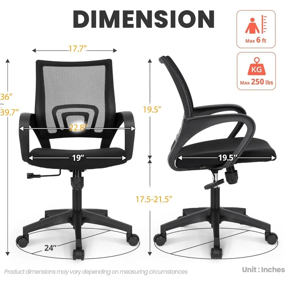 Almofada ergonômica para costas médias, suporte lombar com rodas, assento de corrida de malha azul confortável, rolamento giratório ajustável