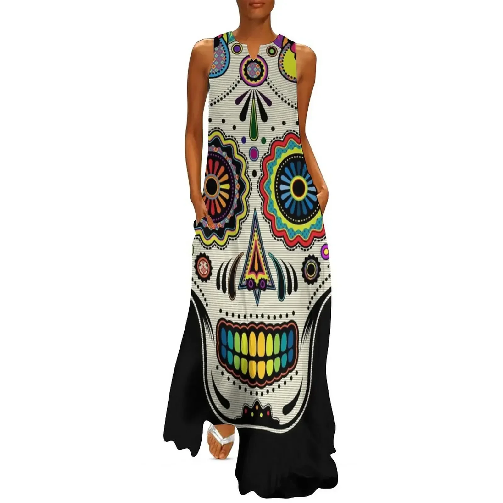 

Sugar Skull Day of the Dead Long Dress dress dresses Long dresses dresses for woman wedding for woman Dress
