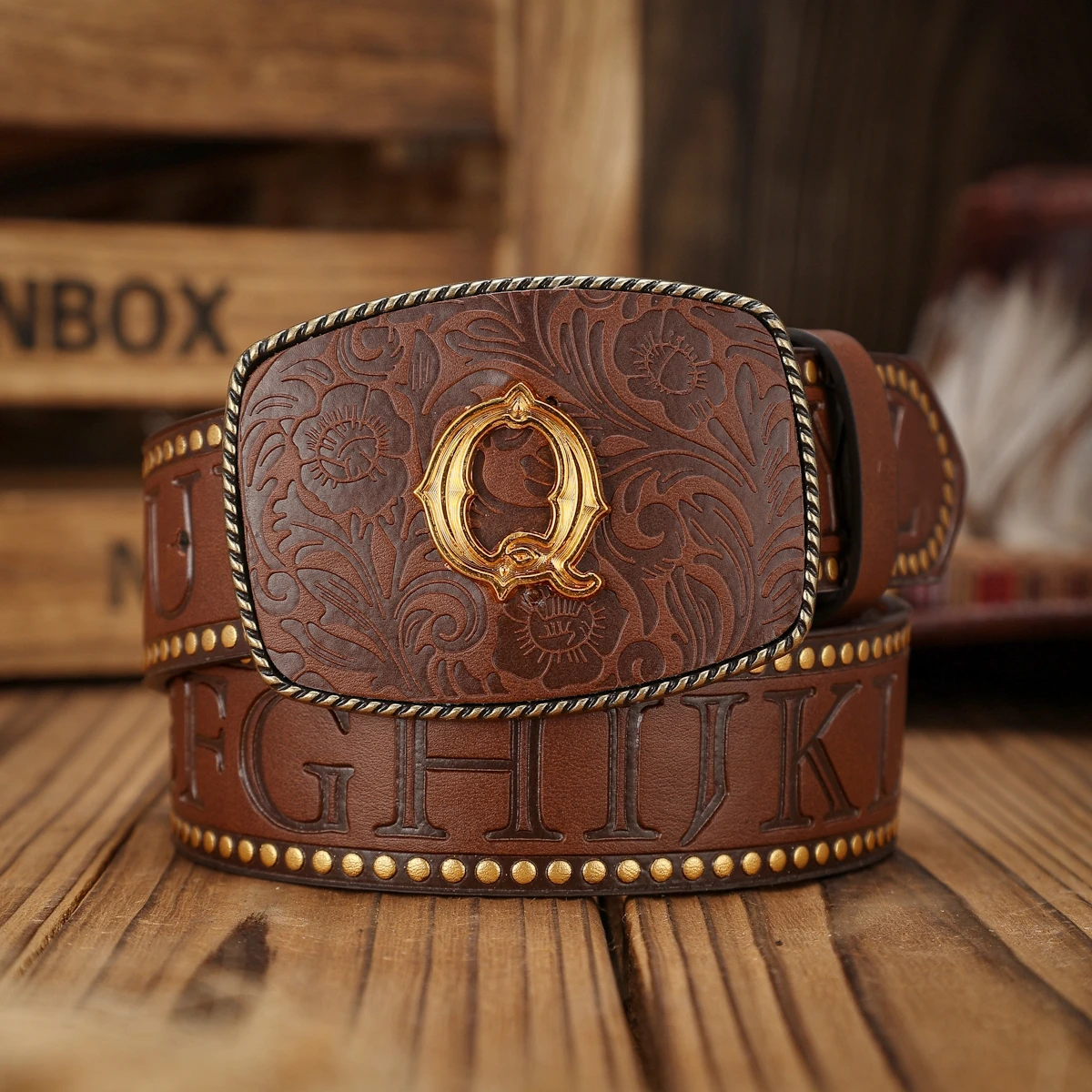 Ein PU-Gürtel im Western-Stil mit Schnallen, sowohl für Männer als auch für Frauen, lässig und im Retro-Stil, perfekt für den täglichen Ausflüge – Detail 12