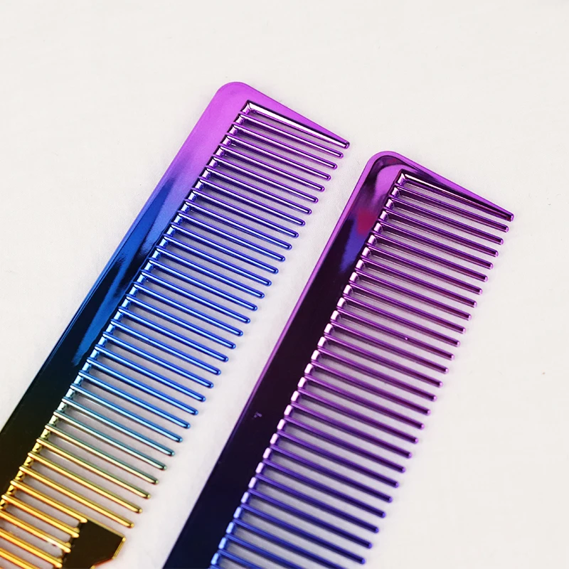 Galvanisierter Haarkamm, Professioneller Feinzahnkamm mit Flachem Oberteil, Geeignet für Stylisten als Haaraccessoire – Detail 4