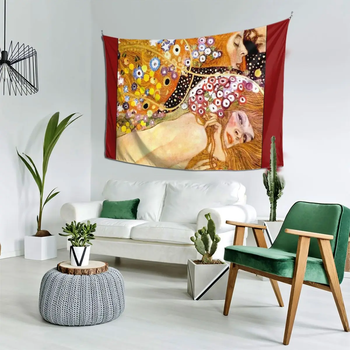 

MERMAIDS : Vintage 1899 Klimt Painting Print Tapestry Bedroom Decoration Wallpaper Bedroom Anime Decor Tapestry