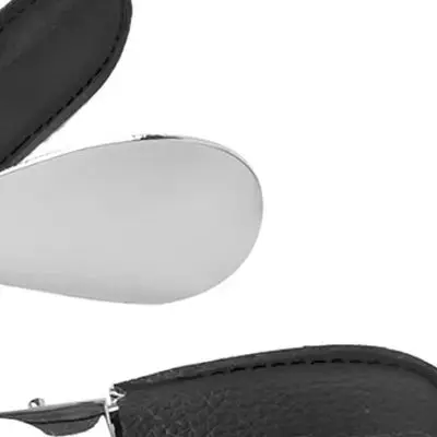 

1PCS Portable Durable Stainless Steel Folding Shoehorn With Faux Leather Fashion Shoe Horns Accessories