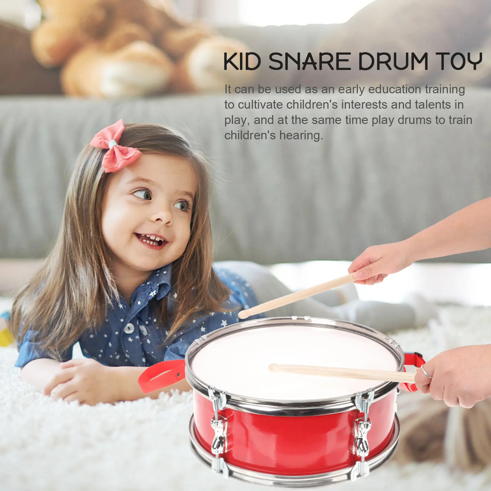 

Барабан из нержавеющей стали для детей с палочками, развивающий музыкальный инструмент для детей, способствующий музыкальному развитию