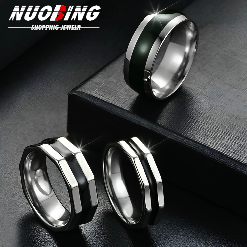 Fashion Women Stainless Steel Geometric Handmade Irregular Strip Ring Biker Jewelry Men's Cool Party Ring Gift