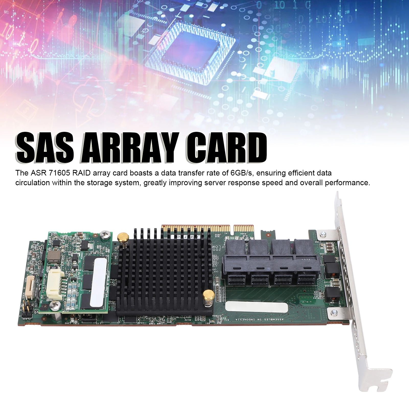 

ASR 71605 Array Card 1GB Cache 6GBs PCIe X8 High Performance 4 Port 8643 SAS RAID Controller Card RAID PCIEx8 Controller Card