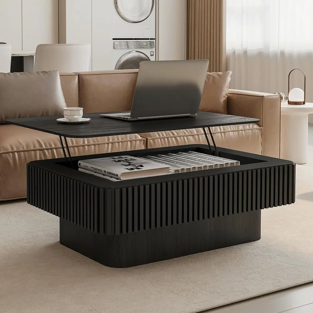 

Rectangle Lift Top Coffee Table with Hidden Storage, Modern Center Table for Living Room Apartment Office, 38.6", Customized