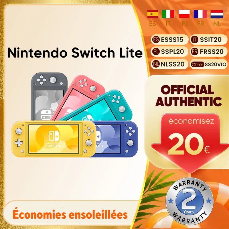 Console de jeu portable Nintendo Switch Lite avec écran tactile LCD de 5,5 pouces, Bluetooth, stockage interne de 32 Go
