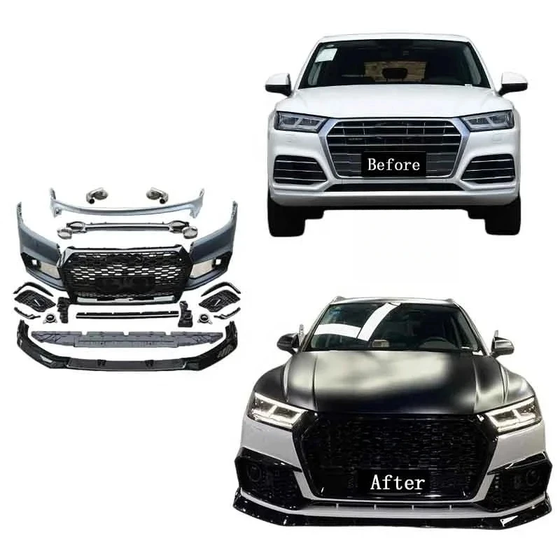 

Wholesale Body Kits for 2017-2019 Q5 Upgrade to RSQ5 Front Grille Car Bumpers Rear Lip Exhaust Pipe