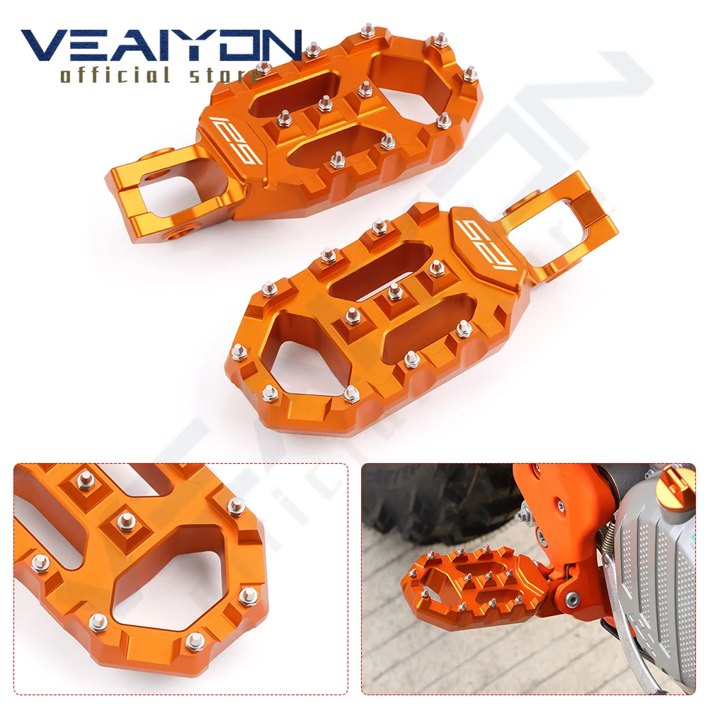 For 125SX 2016 - 2022 125EXC 125EXC-F 125XC-W 2017 - 2023 Motorcycle accessories CNC Aluminum Foot Pegs Pedals FootRest Footpegs