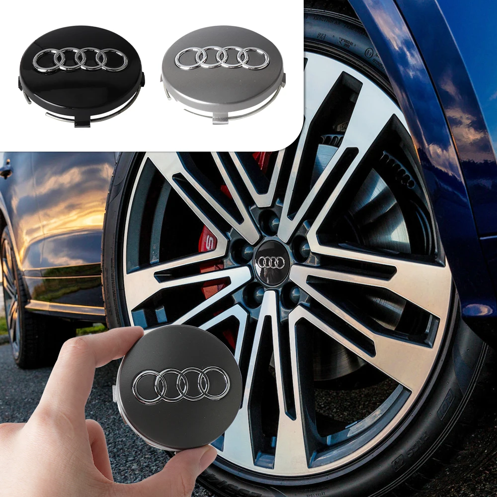 61MM/133MM Auto-Radnabenkappen-Abdeckungen mit Emblem für Audi Sline Sportback Audi A5 Quattro A3 A6 A8L Q5 RS3 A7 TT Q2 B9 8V A1 RS5 – Detail 4