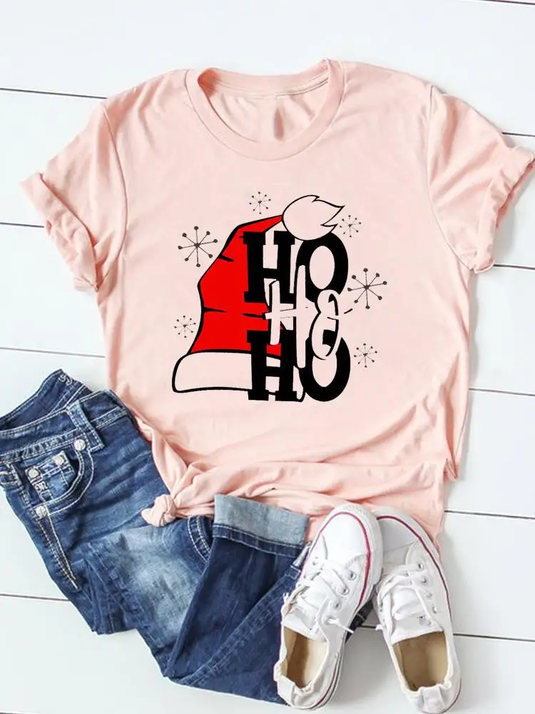 

Красивый женский топ с акварельным принтом и надписью на праздник, модная Рождественская футболка для женщин, одежда, футболка с графическим рисунком, женская одежда, футболка