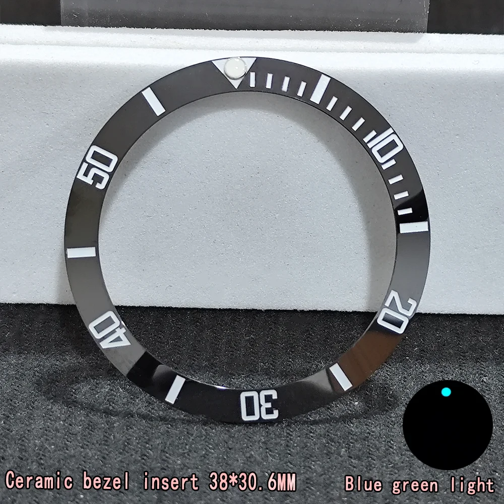 틸트 38mm * 30.6MM 시계 베젤 Lnsert 세라믹 인서 멀티 컬러 40MM 남성용 교체 블루 그린 빛나는 진주 Beautif