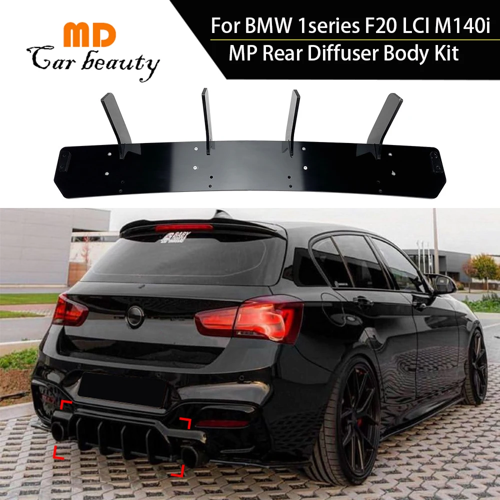 

For BMW 1series F20 LCI M140i Rear Lip Bumper Diffuser Carbon Fiber 2015-2019 Spoiler Trunk Wing Body Kit Splitter Cover Trim