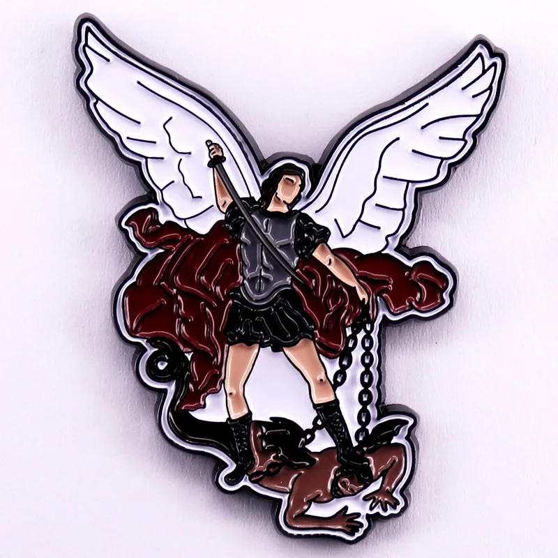 Saint Michael the Archangel Enamel Pin Fashion Collectibles Jewelry Gifts