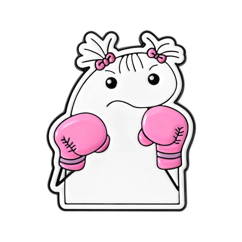 Pins de esmalte de figuras divertidas de Flork Meme con pistola y cuchillo, broche de figura de Flork de Simple Force, insignia para bolso y solapa, regalo de joyería para amigos