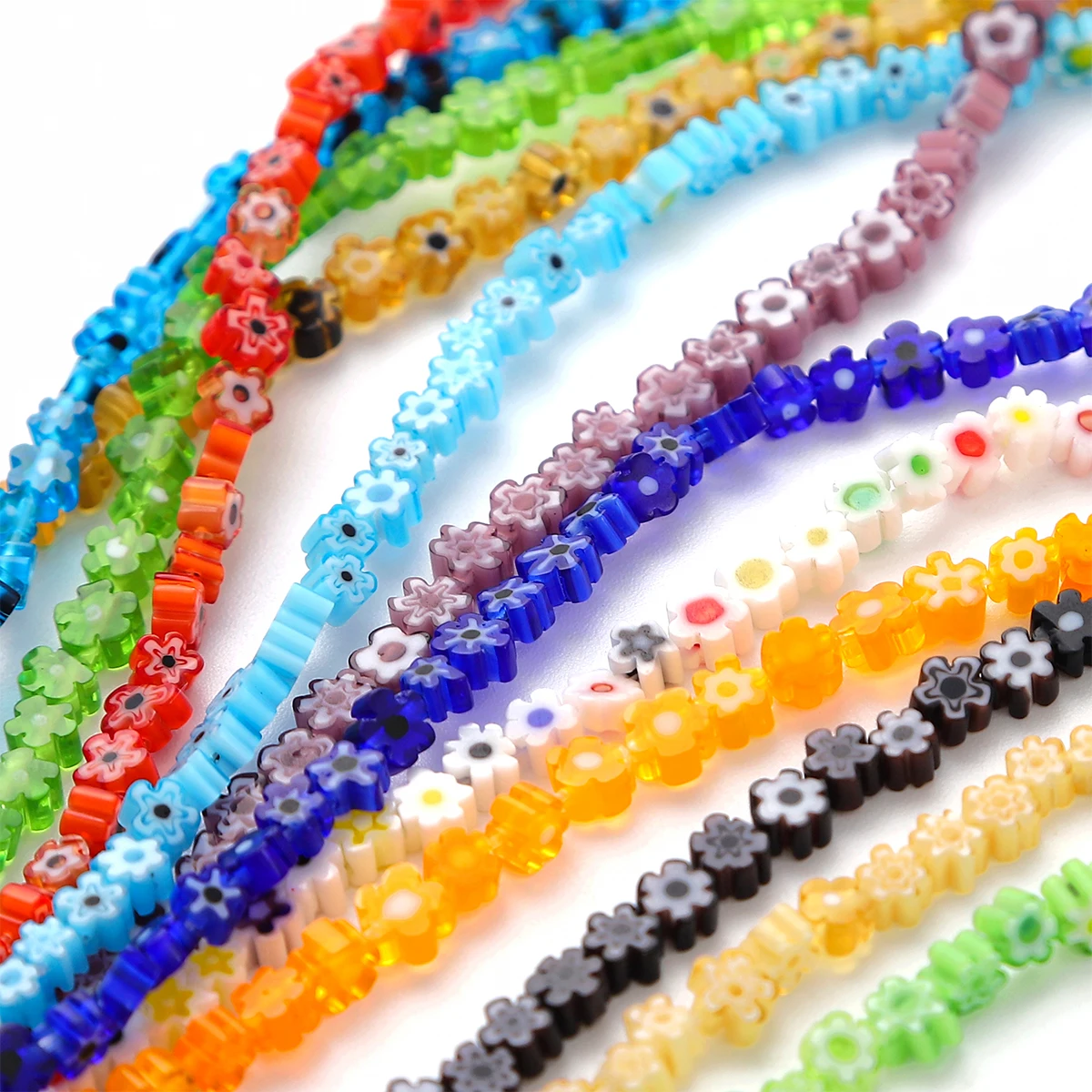 Fiori colorati Perline di murano Perle di vetro smaltato per bracciale fai da te Collana Orecchini Creazione di gioielli Accessori Forniture