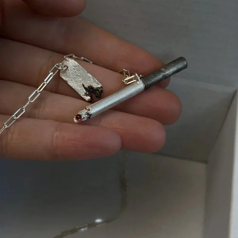 Punk Personalized Charm Pendant Necklace For Men Women Lonely Lgnited Cigarettes Necklace Hip Hop Jewelry Accessories Gifts