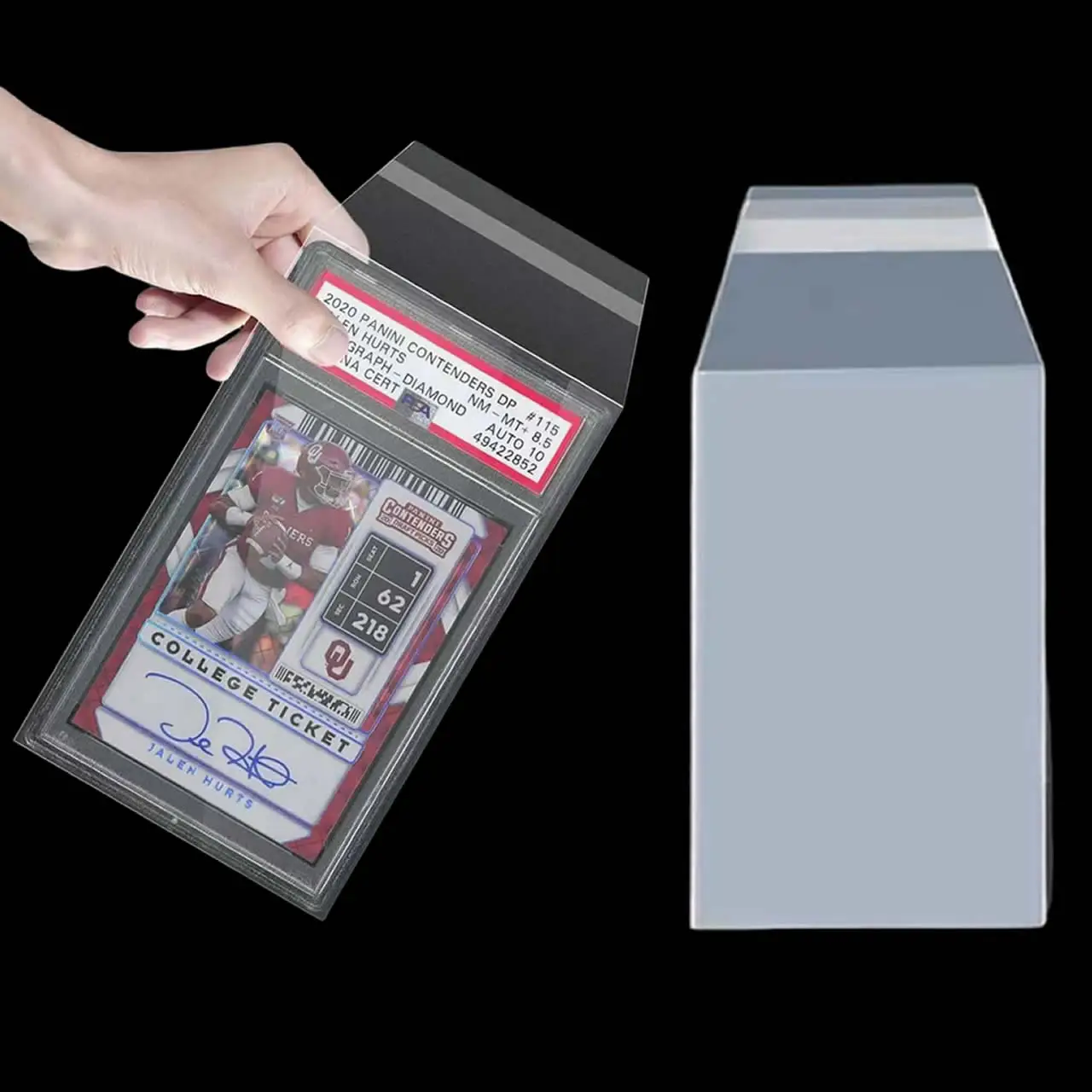 100 fundas protectoras resellables PSA para tarjetas de juego, protector profesional para coleccionistas de tarjetas deportivas de Pokémon, béisbol y fútbol.