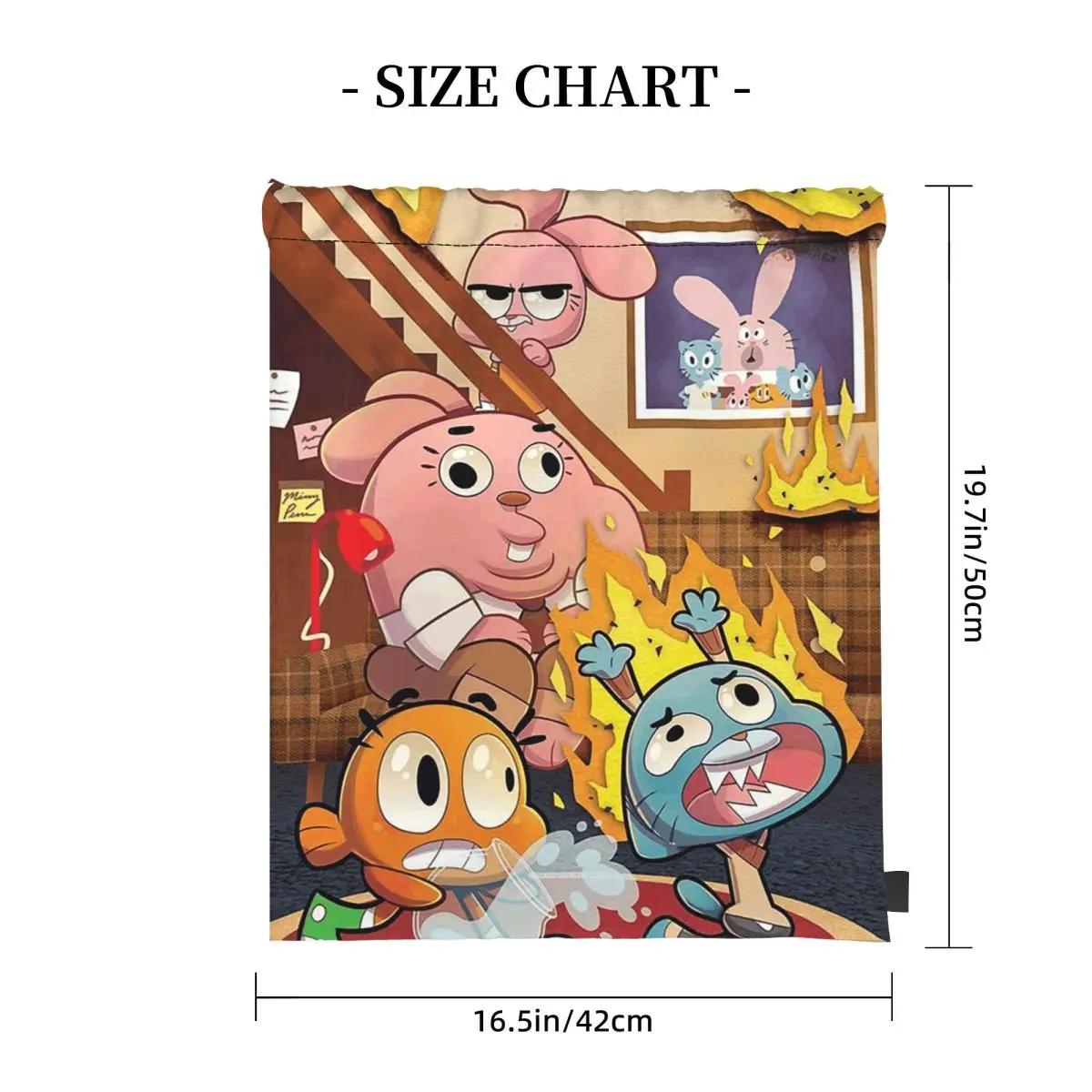 The Amazing World Of Gumball Cartoon Backpacks Multi-function Drawstring Bundle Pocket Sports Bag Book Bags for Man Woman School