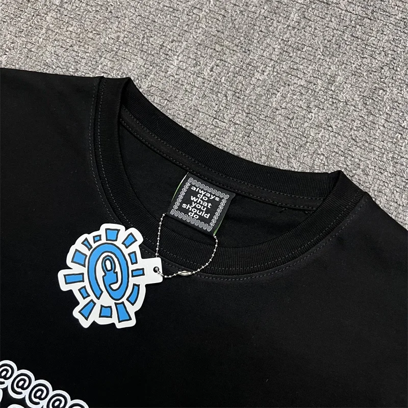 Alway Do What You Should Do Black T-Shirts Men Women 1:1 High Quality Sun Roll Print ADWYSD Casual Short Sleeves Top Tees