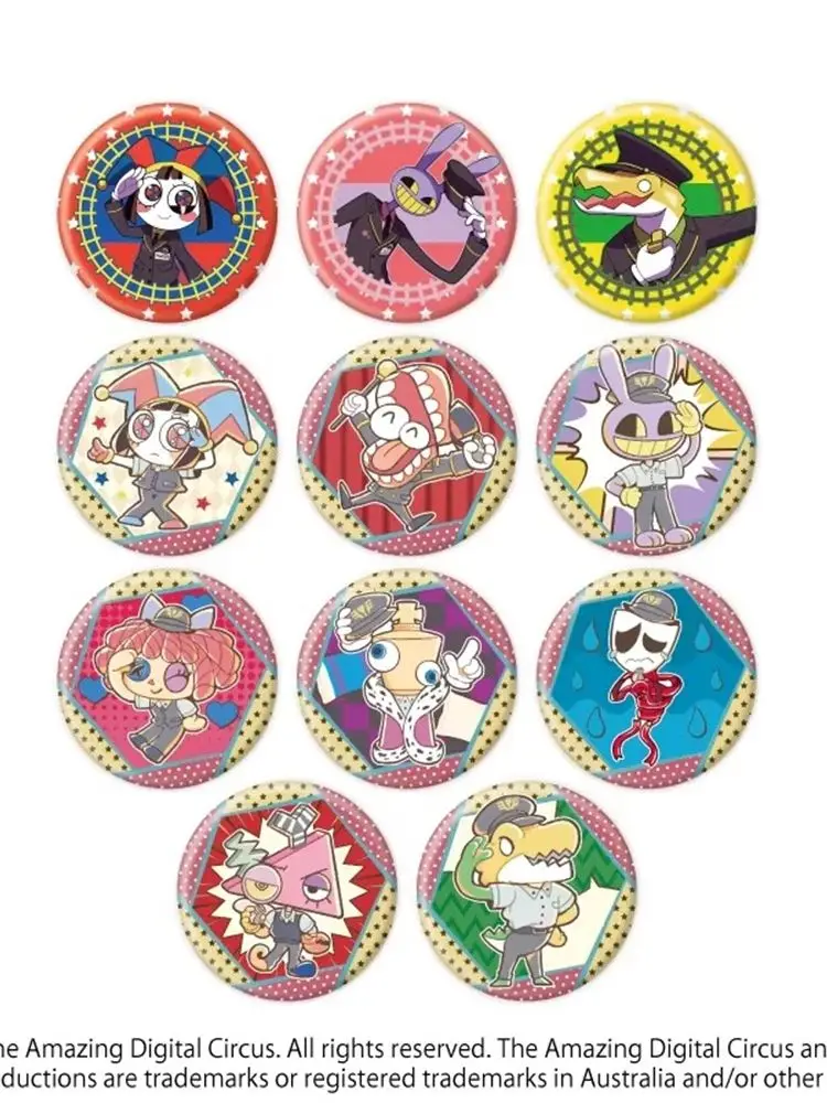 58mm Anime l'incroyable cirque numérique Pomni Jax Ragatha Gangle Zooble Cosplay COSTUME Badge broche SPTE fer blanc broche Accessoire Gilf
