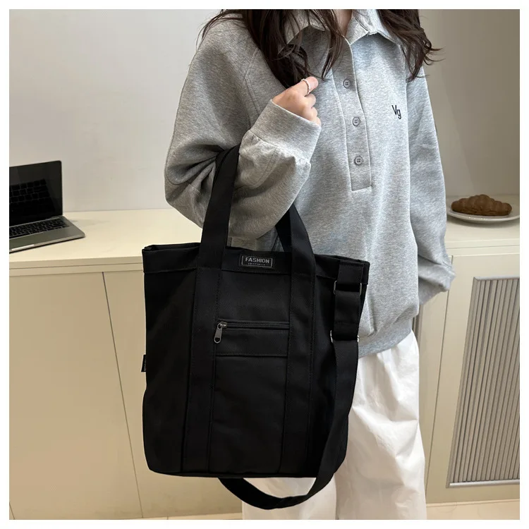 Korean Retro Canvas Shoulder Bag 2026 Unisex Crossbody Purse for School Casual Handheld Tote in Heavy Duty canvas bags 가방 Bolsa