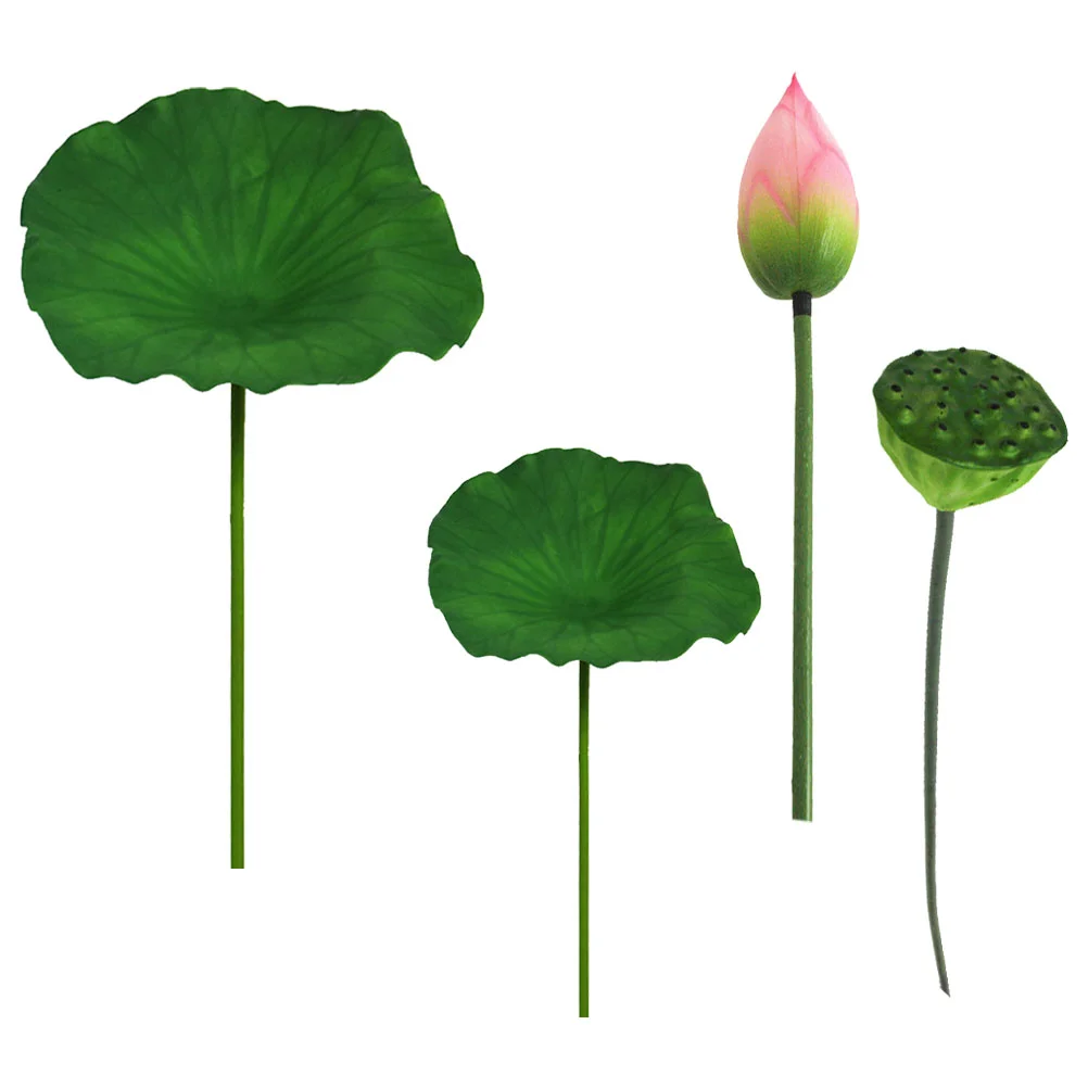 

Artificial Lotus Creative Craft Lily Leaves Home Decor Flower Arrangement Prop Chic Decorative Bud Leaf