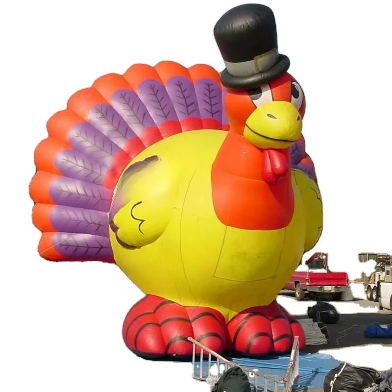Giant 6-meter 20-foot inflatable turkey Thanksgiving outdoor display, complete with blowers, holiday decorations