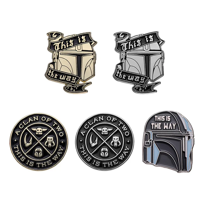 Disney Star Wars The Mandalorian Baby Yoda Mask Brooch Metal Badges Enamel Pins for Backpack Hat Bag Gifts for Fans