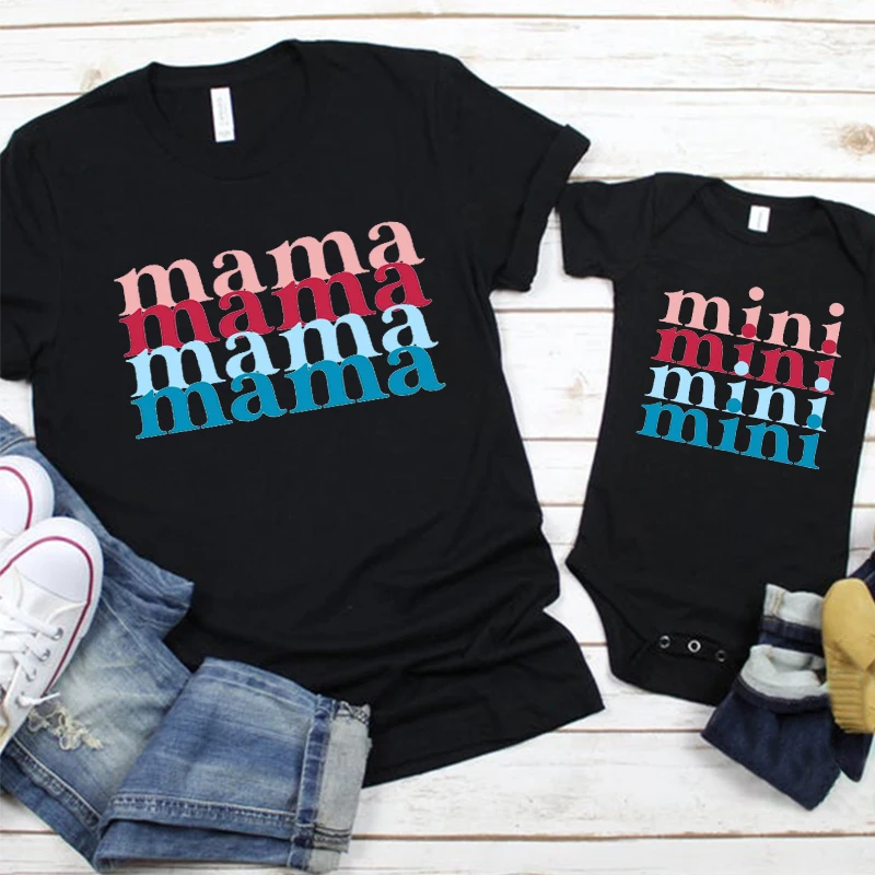 Mommy and Me 4th of July Mama 4th of July Shirts Fourth of July Matching Tees Patriotic Mommy and Me Shirt Casual T-Shirts