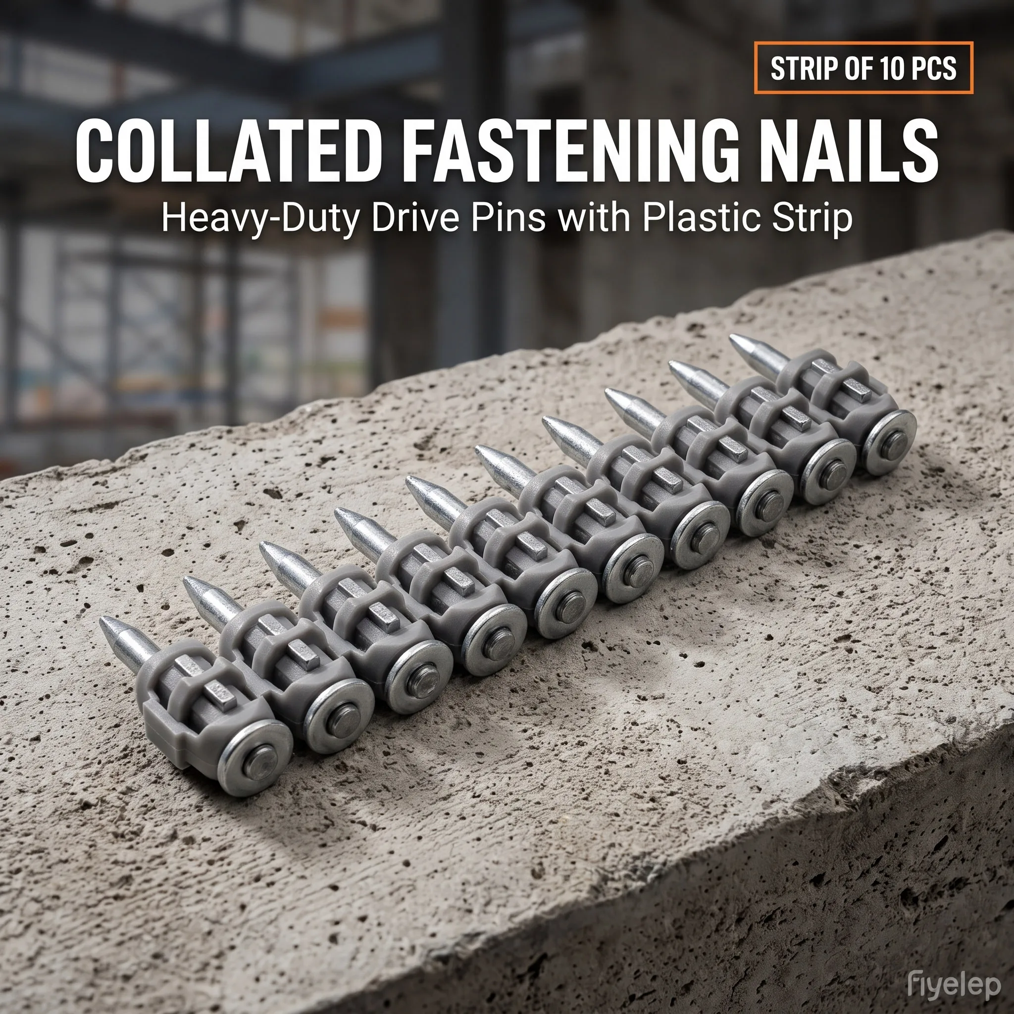 2000PCS 3mm Steel Concrete Nails Compatible with Hilti BX3 Plastic Collated Drive Pins 19-38mm for Metal Track Fixing
