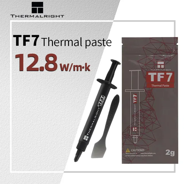 Thermalright TF7 pasta termoprzewodząca 12,8 W/m.k do notebooka rozpraszanie ciepła procesora 2g nieprzewodzący smar silikonowy chłodzący