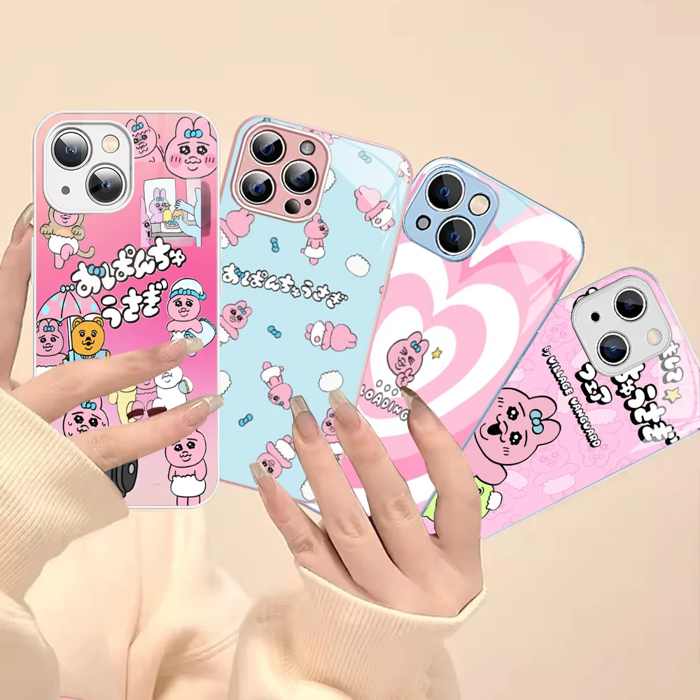 

O-Opanchu Cute U-Usagi Phone Case For IPhone 14 13 12 Mini 11 Pro XS Max X XR 14 Plus Tempered Glass Cover