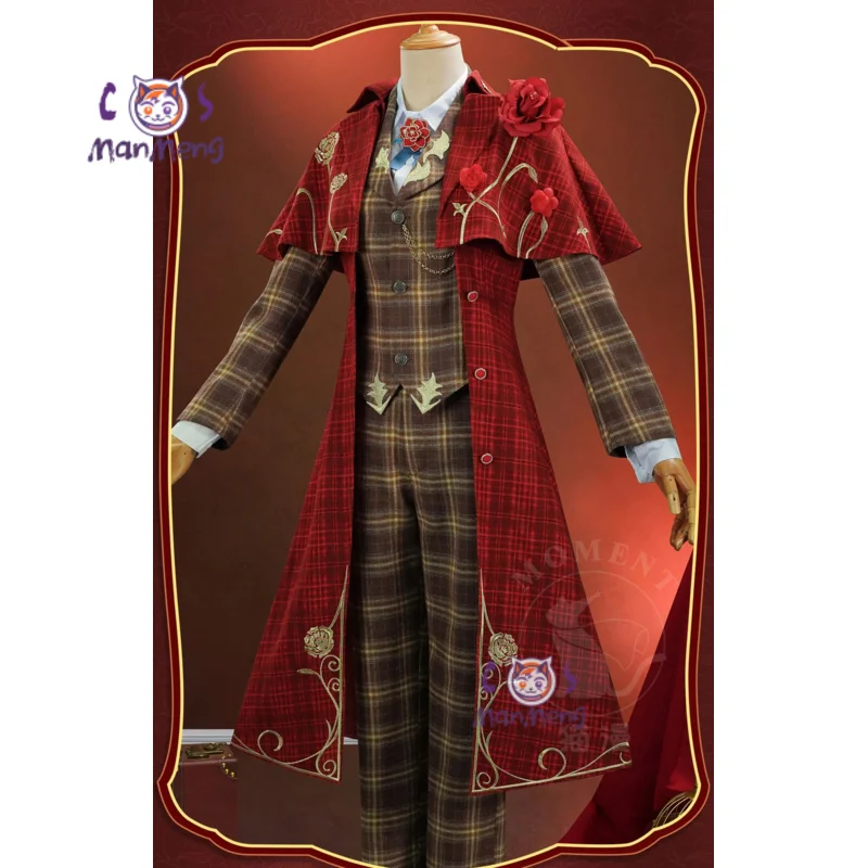 

Костюм для косплея Novelist Orpheus Game Identity V, пальто, рубашка, шляпа, брошь, аксессуар, реквизит, комплект, модная мужская и женская форма на Хэллоуин