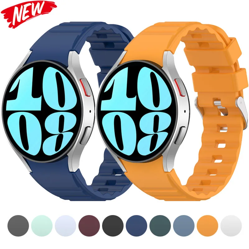20mm Band for Samsung Galaxy Watch 4/5/6 44mm 40mm 5 Pro 45mm Silicone Bracelet Correa Galaxy Watch 6 Classic 47mm 43mm Strap