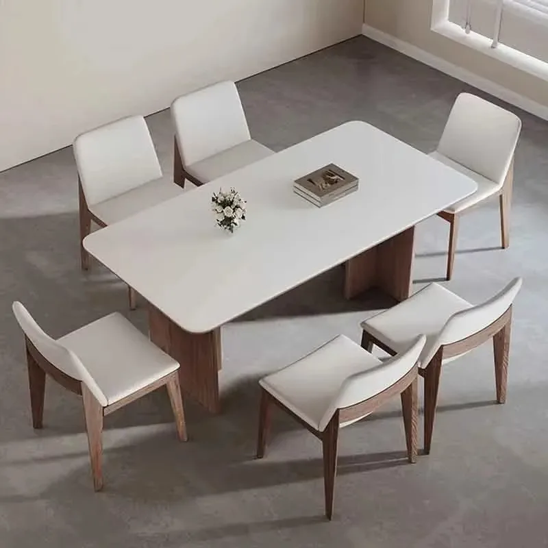 

European Floor Dining Table Kitchen Study Modern Center Room Dining Table Luxury Rectangular Big Esszimmer Tisch Furniture Home