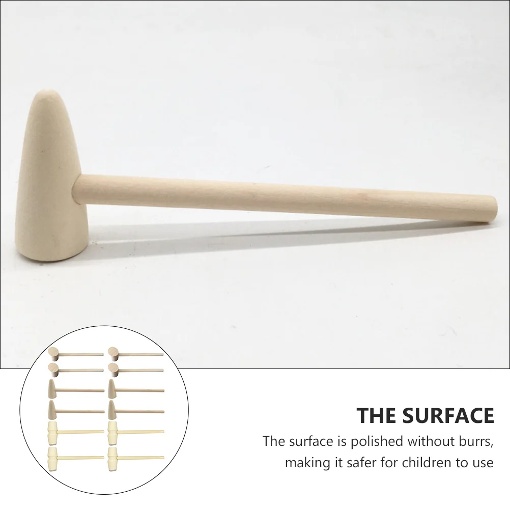 15Pcs 미니 나무 망치 세트 경량 천연 나무 작은 망치 어린이를위한 안전 케이크 만들기 DIY 공예 창의적인 재료
