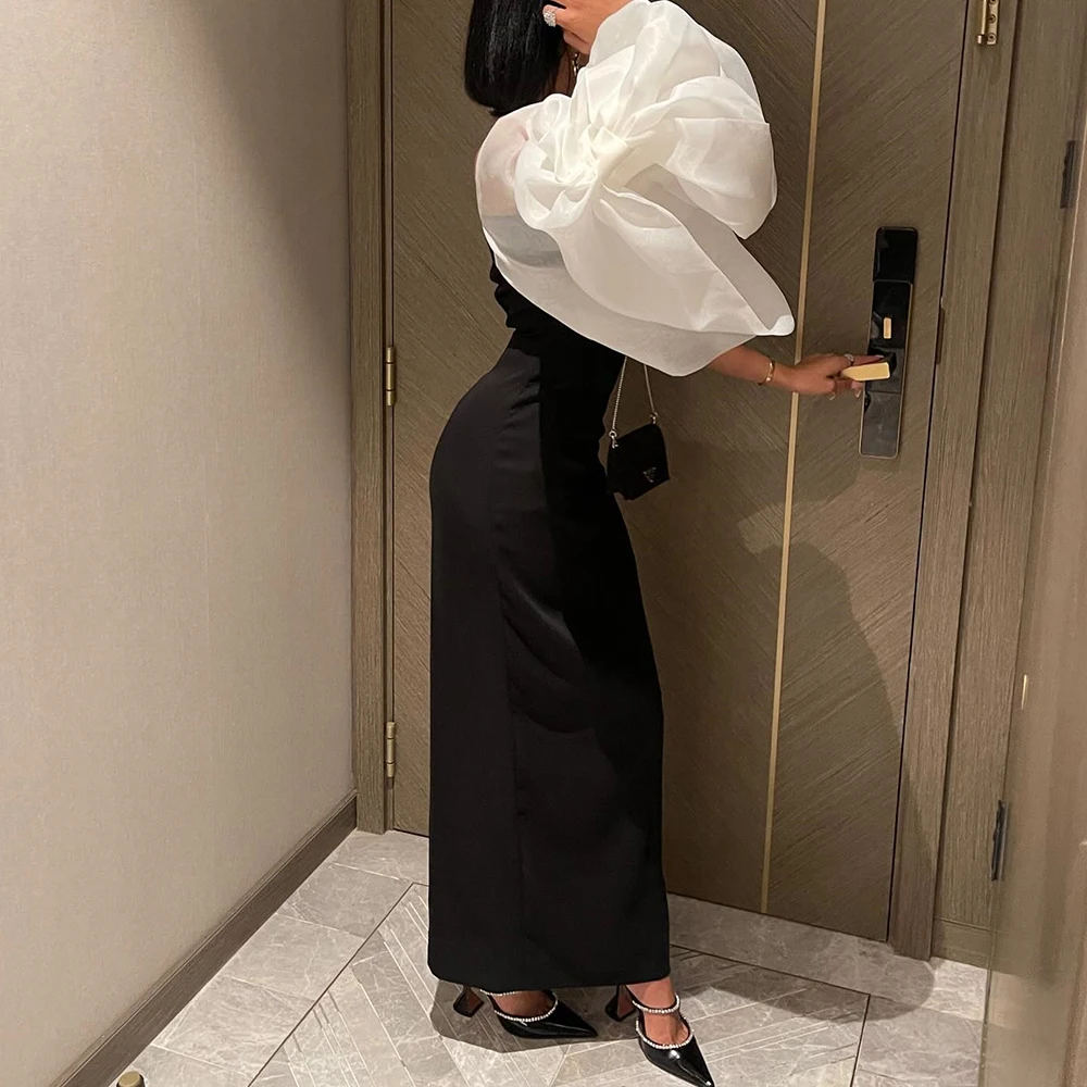 裸の肩,地面の長さ,長袖,エレガントなジャージーのエレガントなストレートのイブニングドレス