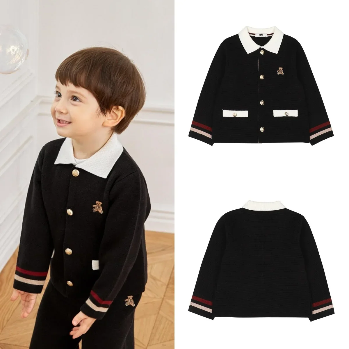 

Kids Sweater Knit Cardigan Baby Knitwear Children Tops 2025 Korean Boys Sweaters Girls Spring Clothes