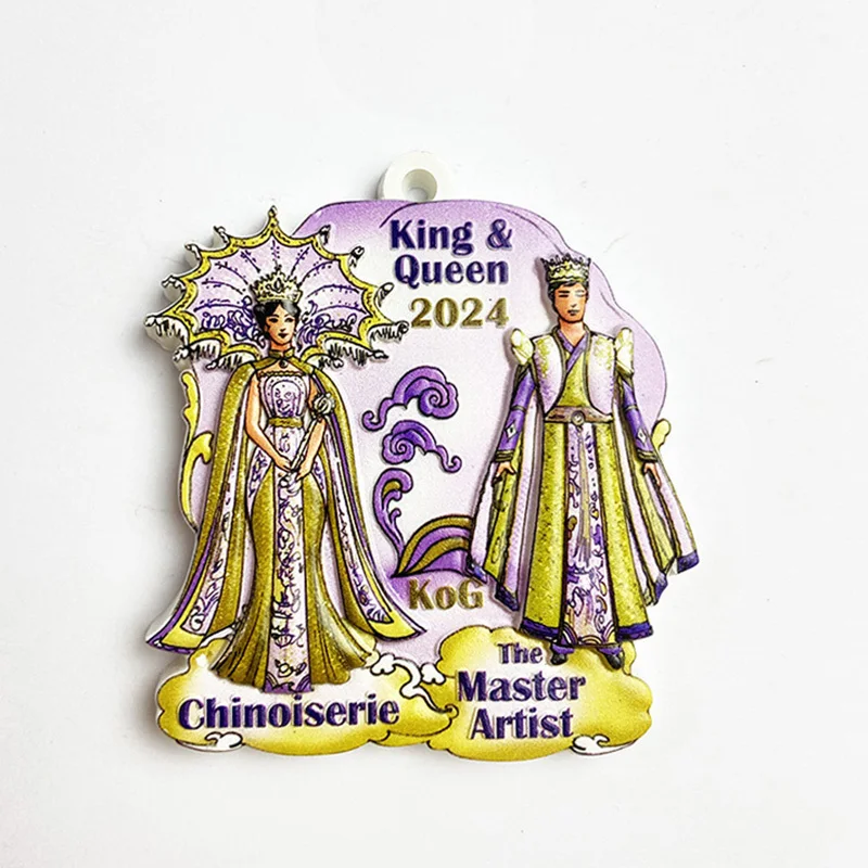 

Creative King and Queen Shape No-Punch 3D Decoration 3d Hand-painted Fridge Magnets Travel Souvenir Craft