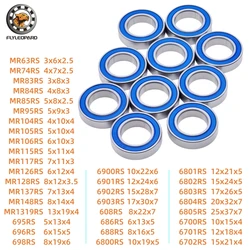 10pcs 6801-2RS Bearing 12x21x5mm Double Blue Rubber Sealed ABEC-7 Thin Section Ball Bearing 686 688 6800 6802 6803 6804 6805 2RS