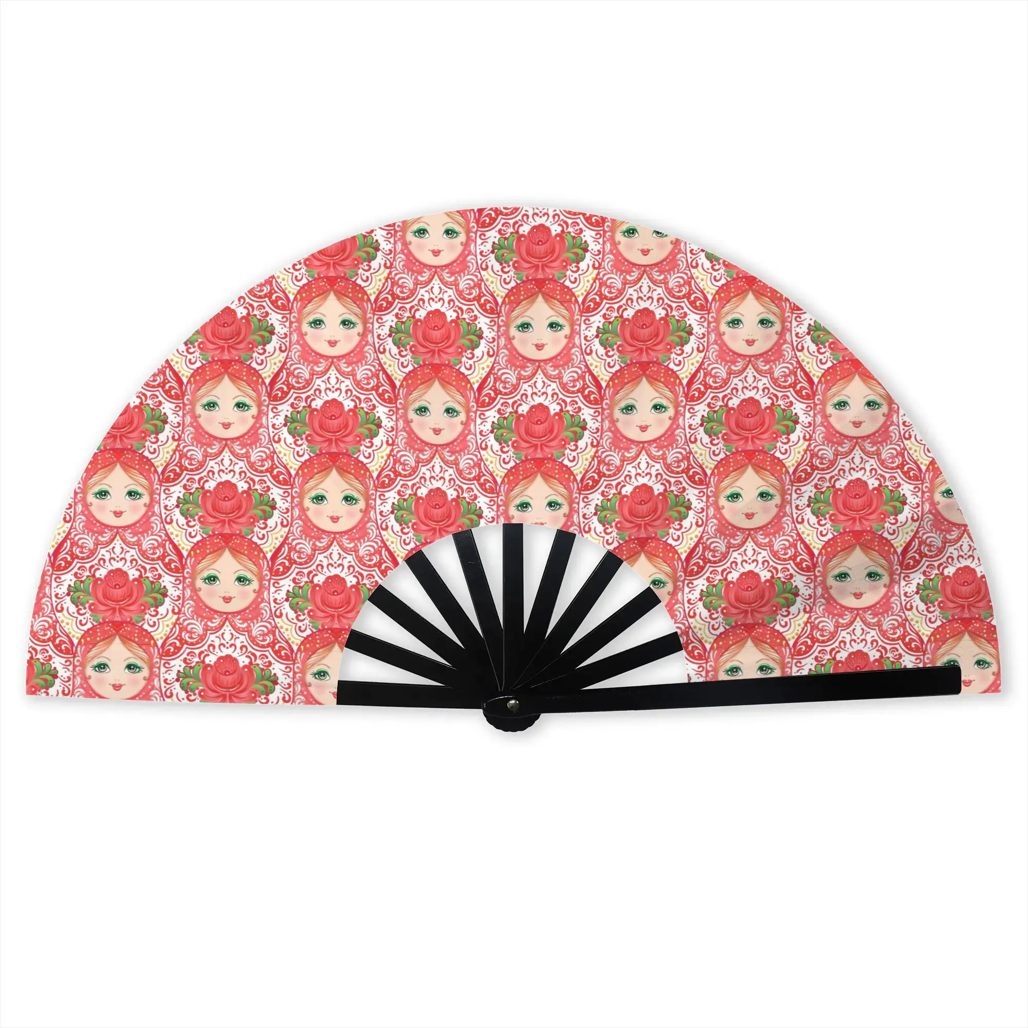 Matryoshka Doll Russia Russian Folk Art  Portable Pocket Fan Camping  Folding Fan Chinese Dance Cooling Handheld Fans