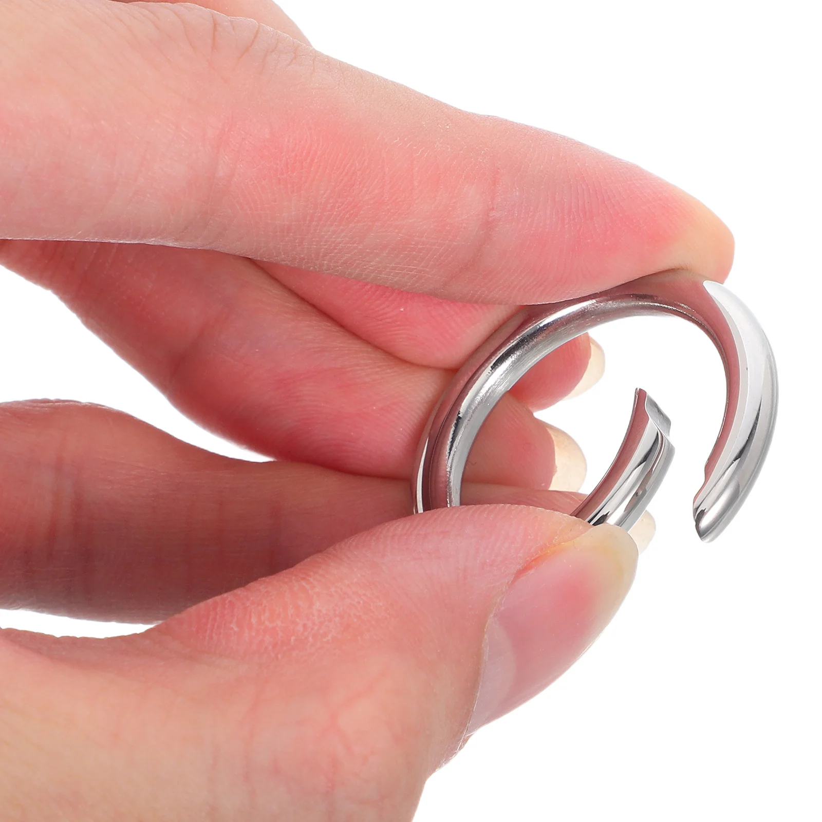 

3Pcs Round Keyring Buckle: Heavy Duty Stainless Steel Open Ring Clasp for Bag Strap Lanyard Dog Tag Jewelry Making